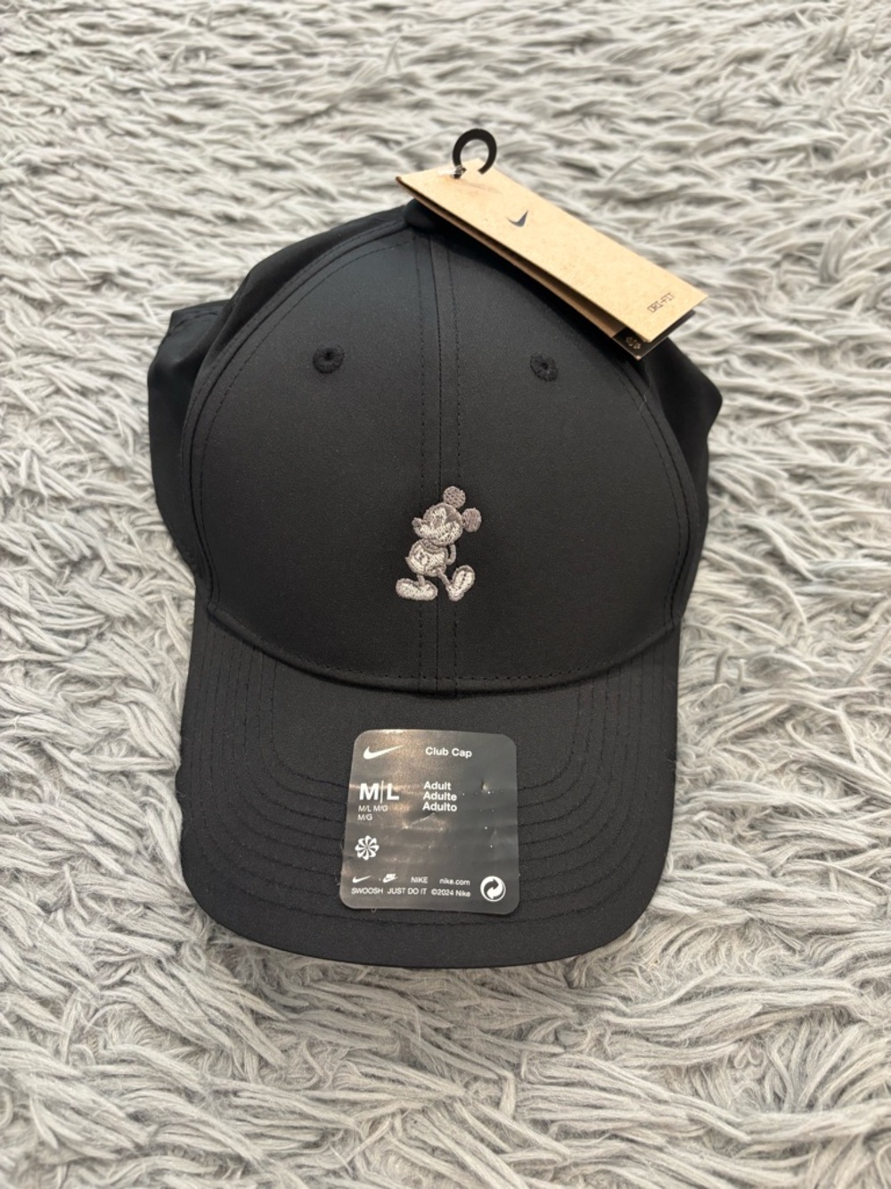 NEW Disney Legacy 91 Nike Adult Golf Baseball Hat Club Cap Black Gray Mickey M/L